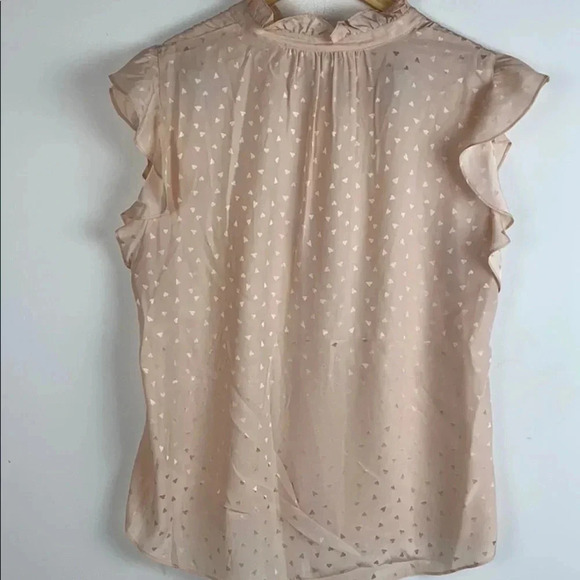 Rebecca Taylor Silk Jacquard Heart Ruffle Blouse - Picture 4 of 5